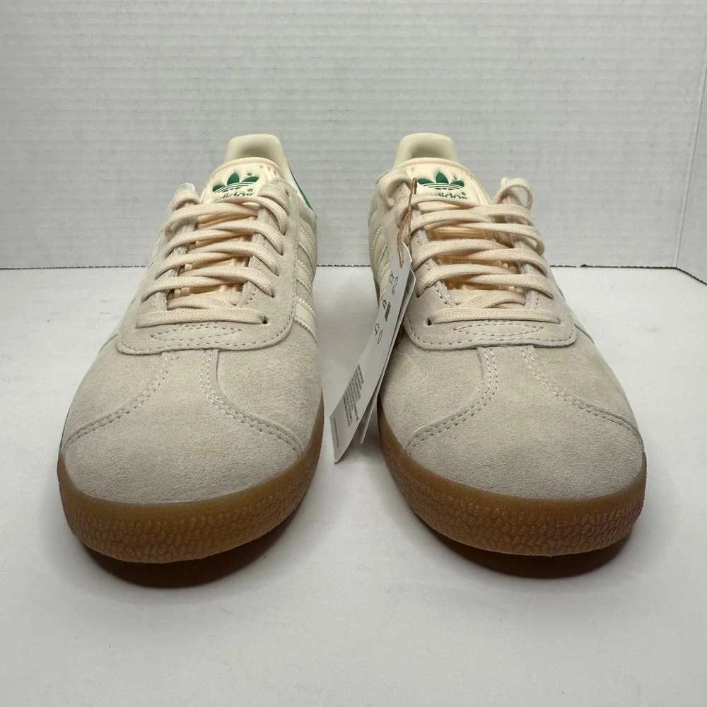 Adidas Gazelle W Womens 8 Wonder White Green IF3235 Suede Gum Sole Sneakers - Picture 4 of 13